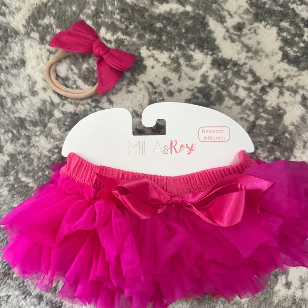 Hot Pink Ruffle Skirt with Bow